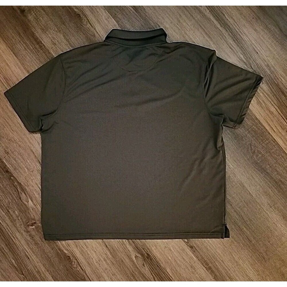 Haggar Cool 18 Tech Mens Polo Golf Shirt XL Dk Green Short Sleeve - Picture 5 of 6